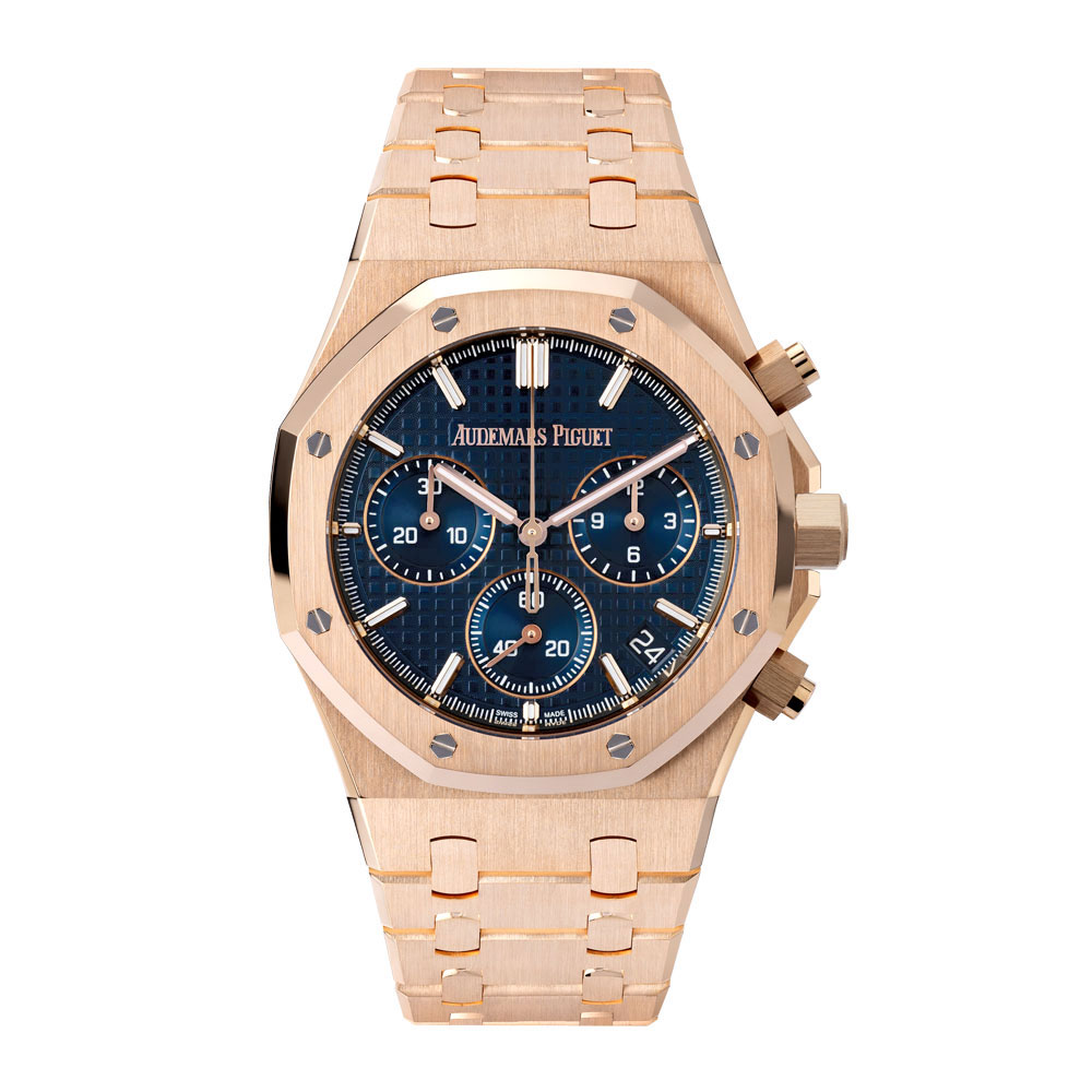 Explore the Audemars Piguet Royal Oak Chronograph Rose Gold Blue Collection